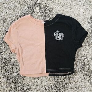 Women's Small Orange Kiss Crop Top
